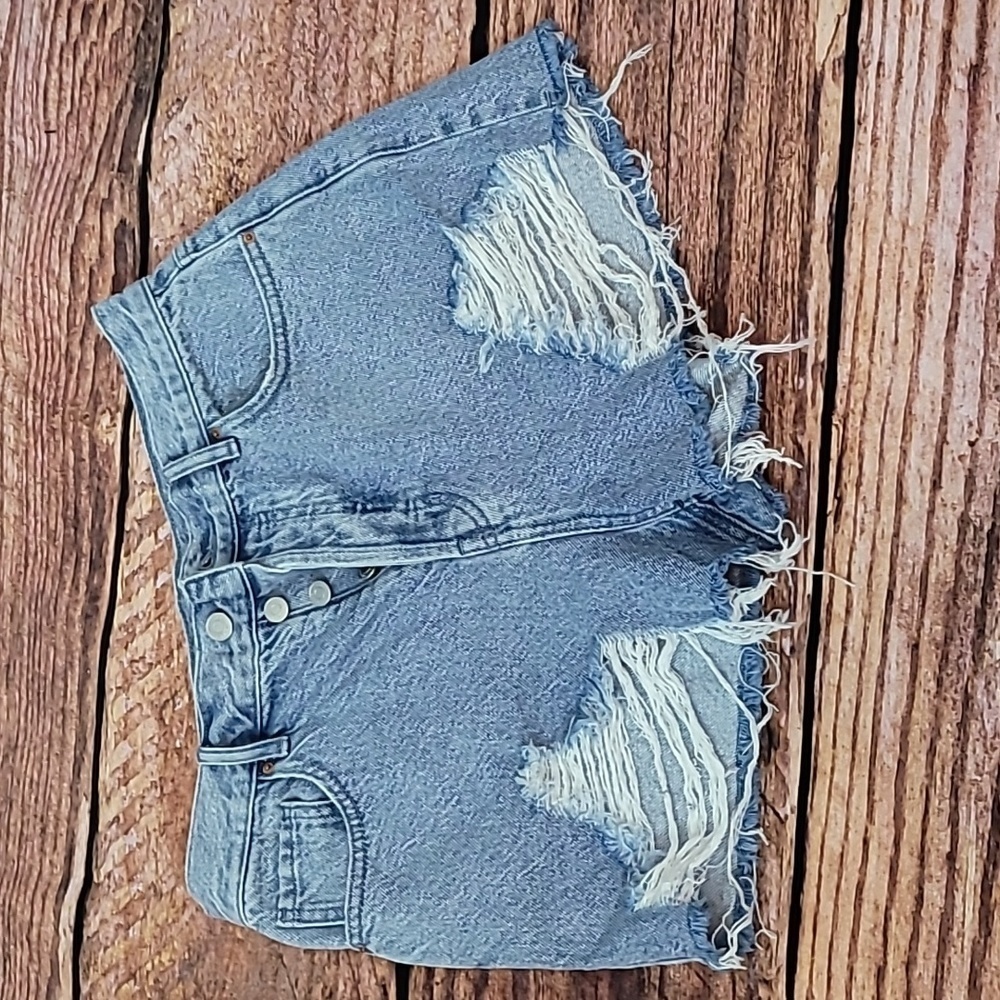 Pacsun Vintage High Rise Distressed Denim Shorts
